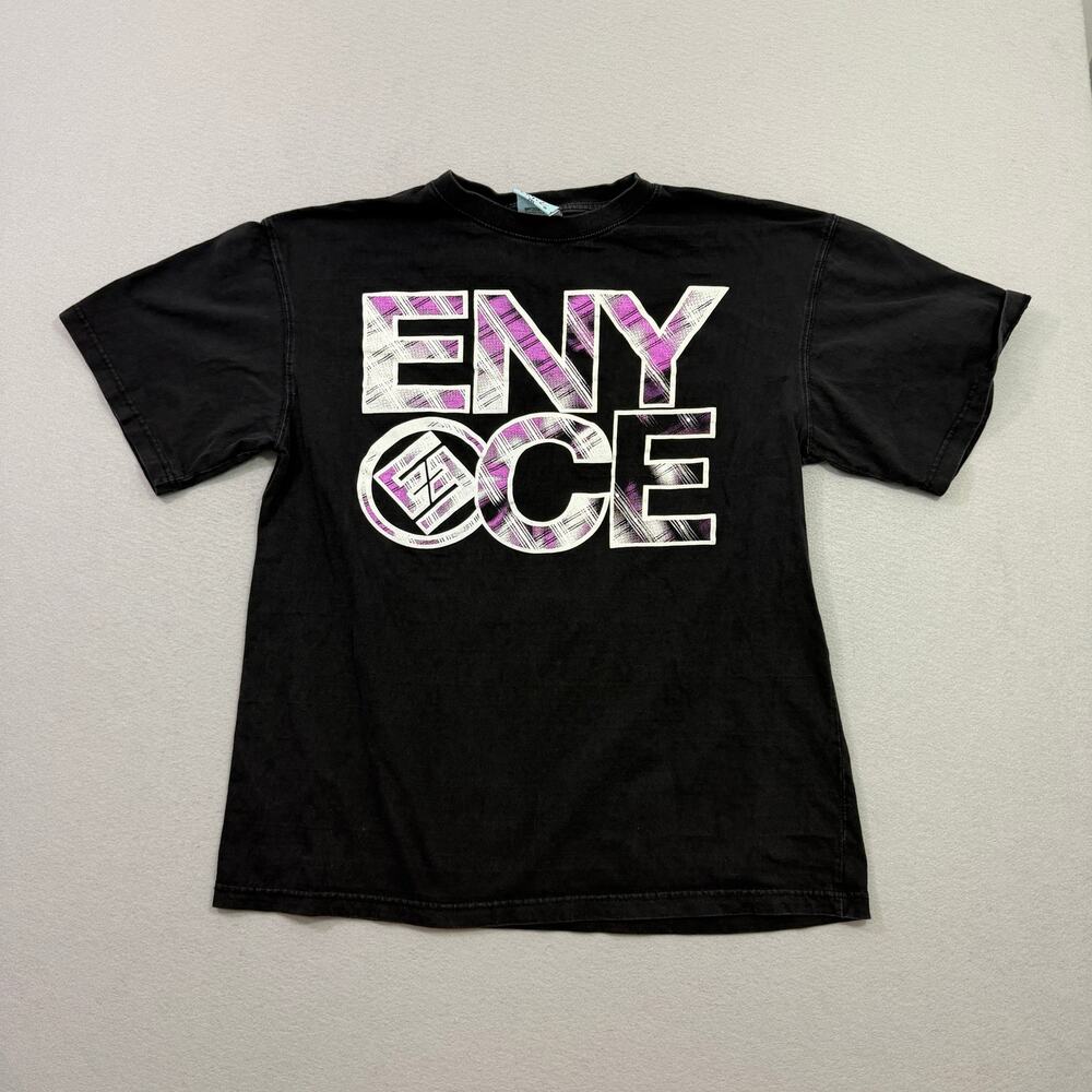 Vintage ENYCE Shirt Mens 2XL Black Spellout y2k Grunge Skater Hip Hop Streetwear